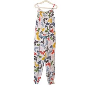 Mini Boden Butterfly Romper Tie Strap Jumpsuit Pockets Elastic Waist Girls 4/5